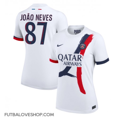 Dres Paris Saint-Germain Joao Neves #87 Preč pre Ženy 2024-25 Krátky Rukáv